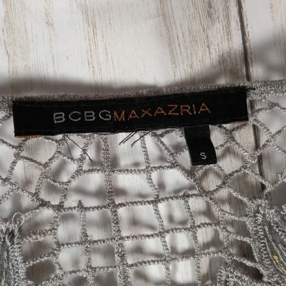 BCBG gray crocheted dolman tunic top - Picture 4 of 8